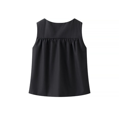 Chaleco Plisado para Mujer Cuello Redondo sin Mangas - Image 25