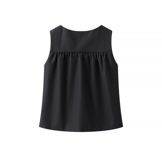 Chaleco Plisado para Mujer Cuello Redondo sin Mangas - Image 25