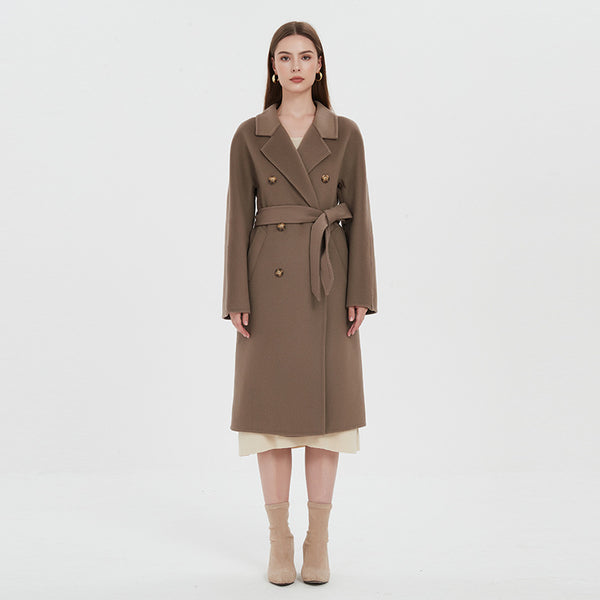Abrigo Reversible de Cachemira para Mujer Largo