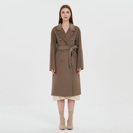 Abrigo Reversible de Cachemira para Mujer Largo