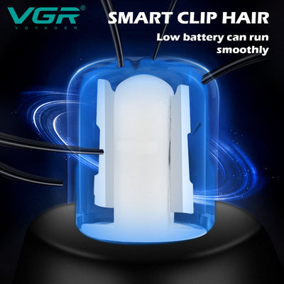 Black rechargeable 2-in-1 nose and eyebrow hair trimmer kit with USB cable, cleaning brush, and protective caps. - Image 6