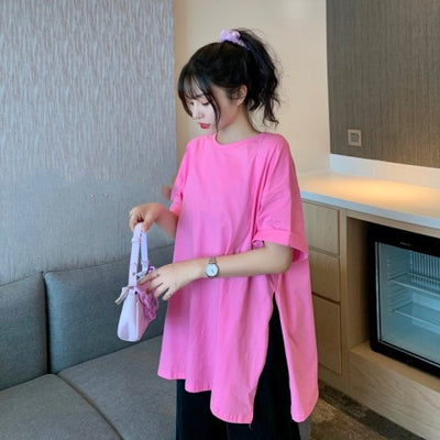 Blusa de Algodón con Abertura Lateral - Camiseta Corta Ajustada para Mujer - Image 11