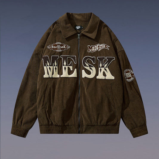 Cardigan Deportivo con Letras Bordadas - Estilo Americano