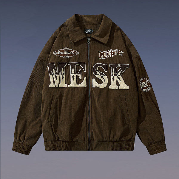 Cardigan Deportivo con Letras Bordadas - Estilo Americano