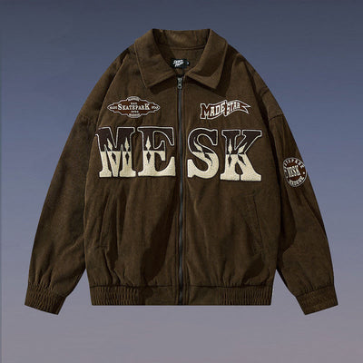 Cardigan Deportivo con Letras Bordadas - Estilo Americano