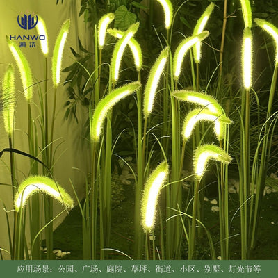 Lámpara Solar LED Decorativa con Pasto Artificial para Jardín - Image 3