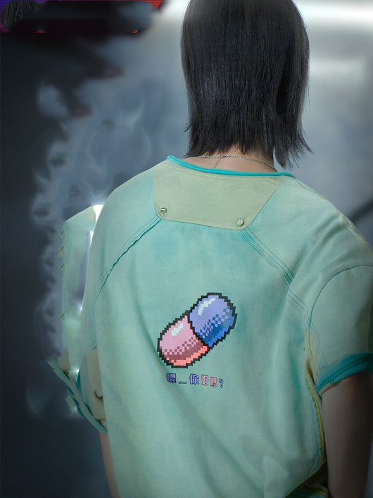 Remera Cyberpunk Funcional con Hombro Caído - Image 2