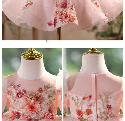 Vestido de Princesa Lujo Asequible para Fiestas de Cumpleaños Infantiles - Image 9