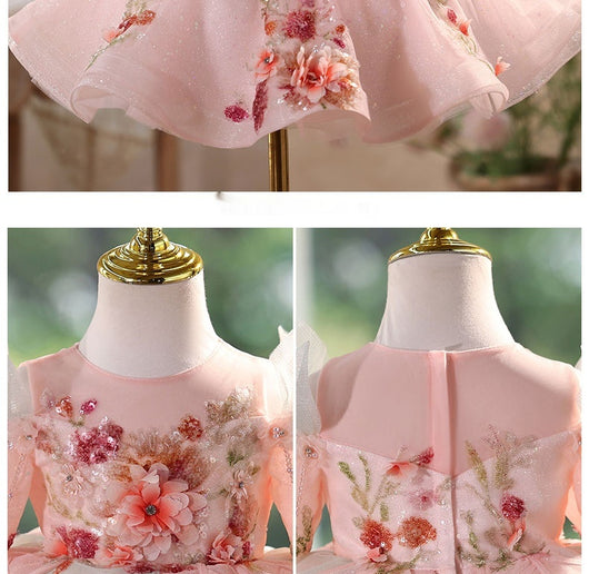 Vestido de Princesa Lujo Asequible para Fiestas de Cumpleaños Infantiles - Image 9