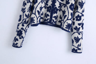 Suéter Tejido con Estampado Floral Estilo Europeo para Mujer - Image 9