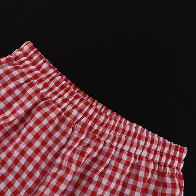 Conjunto Dos Piezas: Blusa Cuadros Suelta con Cordones y Pantalón Ancho - Image 19