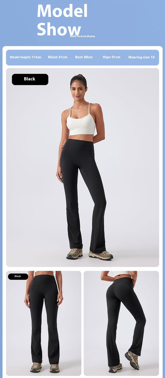 Pantalones Yoga Cintura Alta Levantacaderas Pierna Ancha Sin Marcas Efecto Segunda Piel - Image 22