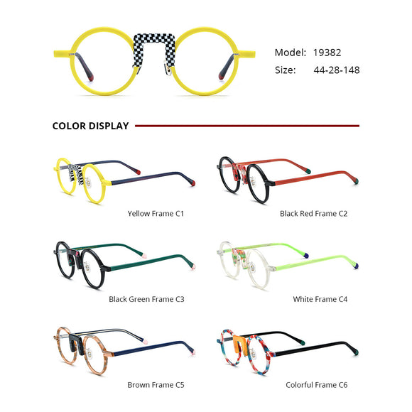 Gafas Redondas Unisex con Marco Mixto Multicolor