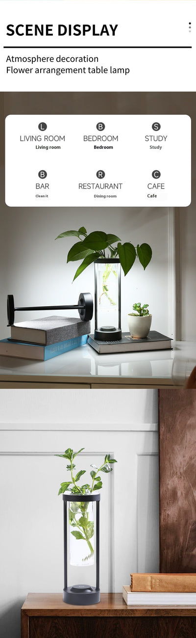 Lámpara de Mesa de Aluminio Transparente con Luz Ambiental - Image 12
