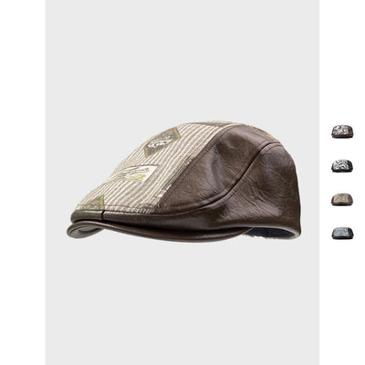 Gorra Retro de Cuero PU con Costuras Otoño-Invierno - Image 4