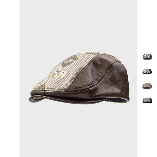 Gorra Retro de Cuero PU con Costuras Otoño-Invierno - Image 4