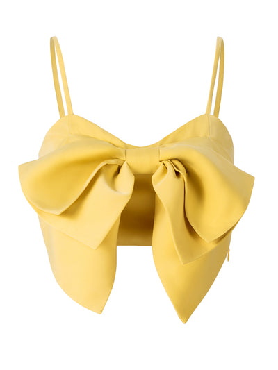 Top Halter Amarillo con Lazo y Detalle de Hombro - Image 6