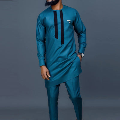 Conjunto de Traje de Algodón Premium para Hombre - 2 Piezas - Image 4