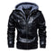 Chaqueta de Cuero PU con Capucha para Hombre