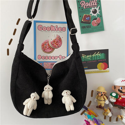 Bolsa Retro Vintage con Diseño de Dumpling - Bandolera de Pana con Asa Única - Image 18