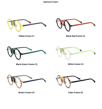 Gafas Redondas Unisex con Marco Mixto Multicolor - Image 17