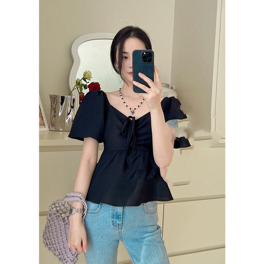 Blusa Ajustada con Cuello Cuadrado y Cintura Marcada - Image 6