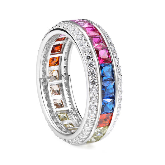 Anillo Hip Hop Plata Esterlina con Degradado de Diamantes para Hombre - Image 14