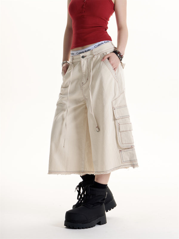 Pantalones Cargo Retro Hot Girl con Múltiples Bolsillos