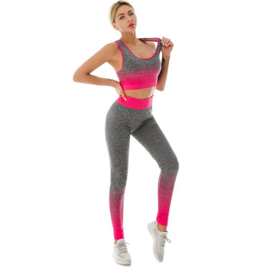 Conjunto Deportivo Yoga Mujer con Diseño Degradado - Top y Pantalones - Image 3