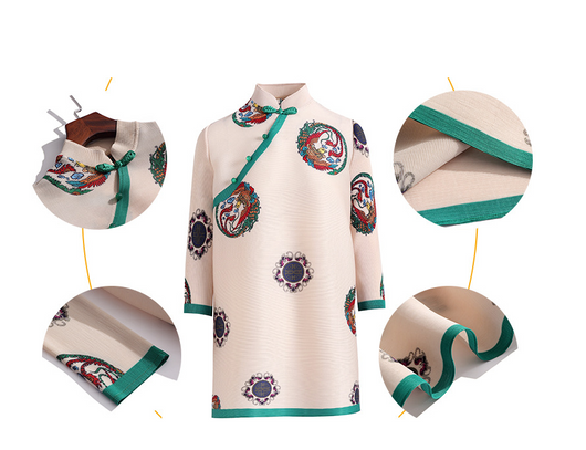 Blusa Cheongsam Retro Estampada Talla Grande para Mujer - Image 10