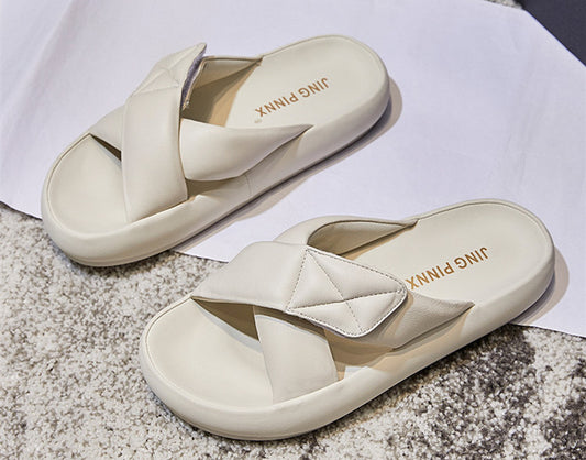 Sandalias Planas de Playa para Mujer - Cuero Genuino Verano - Image 2