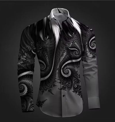 Camisa Casual Estampada Slim Fit para Hombre - Manga Larga Otoño Invierno - Image 7