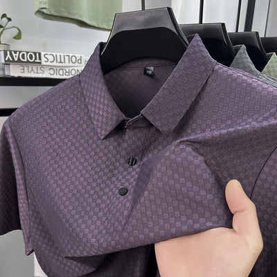 Playera Polo Hombre Jacquard Cuadros Transpirable Verano - Image 6