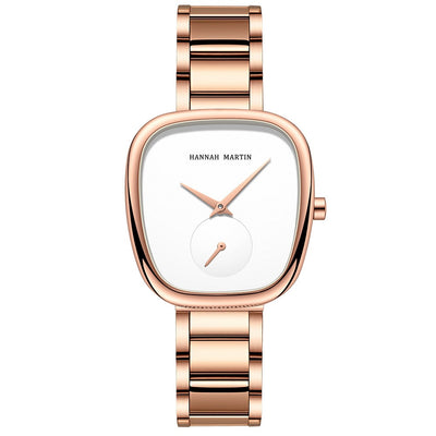 Reloj Cuarzo Acero Inoxidable Milano Malla Mujer Diseño Tonneau - Image 5