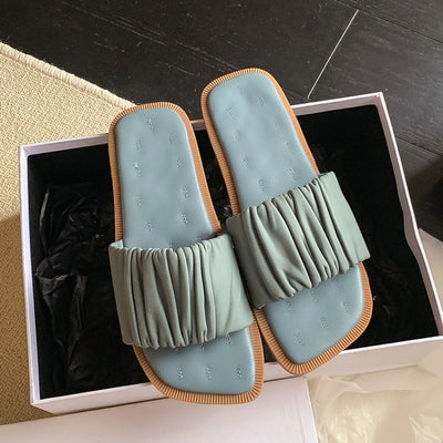 Sandalias de Tacon Plano con Punta Cuadrada Albaricoque - Image 13