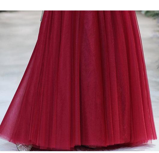 Blusa de Manga Larga Vino para Banquetes y Eventos - Image 13