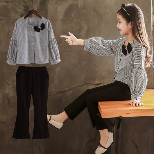 Conjuntos de Primavera para Niñas con Moños - Blusas y Pantalones - Image 3