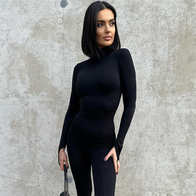 Jumpsuit Casual de Cuello Redondo y Manga Larga Ajustado para Mujer - Image 9
