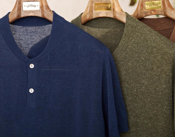 Suéter de Lino Mezclado Estilo Old Money para Hombre