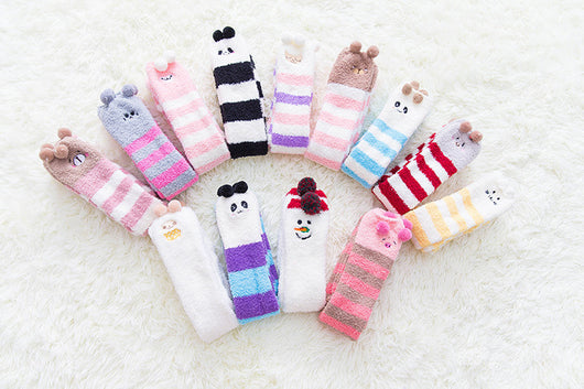 Calcetines Largos de Coral Fleece hasta la Rodilla - Talla Plus