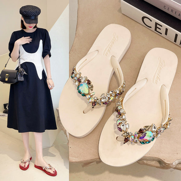 Sandalias Bohemias Planas para Playa - Chanclas Antideslizantes para Mujer