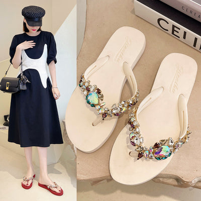 Sandalias Bohemias Planas para Playa - Chanclas Antideslizantes para Mujer