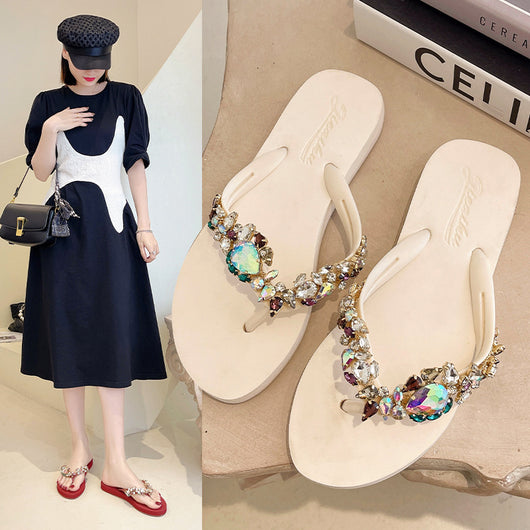 Sandalias Bohemias Planas para Playa - Chanclas Antideslizantes para Mujer
