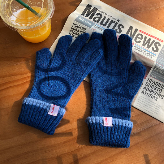 Guantes de Lana con Contraste de Colores y Dedos Separados - Image 22