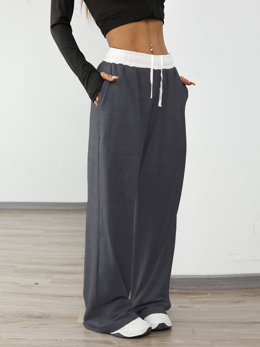 Pantalones Deportivos Mujer Cintura Ajustable Contraste de Colores - Image 7