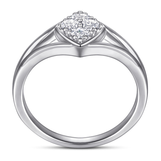 Anillo de Plata Esterlina para Mujer con Diamante - Diseño Nupcial - Image 2
