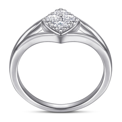 Anillo de Plata Esterlina para Mujer con Diamante - Diseño Nupcial - Image 2