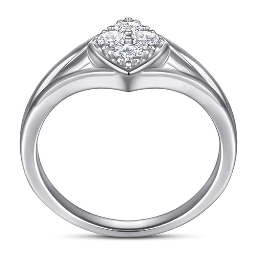 Anillo de Plata Esterlina para Mujer con Diamante - Diseño Nupcial - Image 2