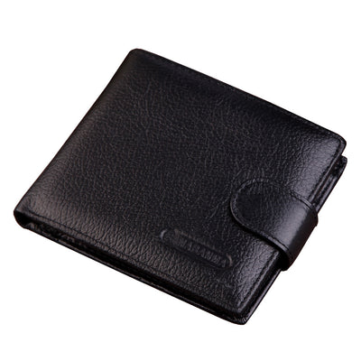 Cartera Corta de Cuero Genuino Estilo Retro con Cierre de Cremallera - Image 9