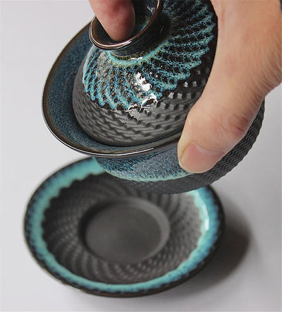 Gaiwan Tradicional Tianmu con Esmalte Cambiante - Cerámica Kung Fu Tea - Image 10